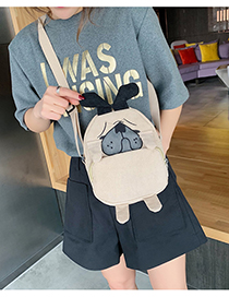 Fashion Khaki Puppy Shoulder Messenger Bag