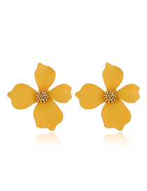 Fashion Dark Yellow Flower Earrings