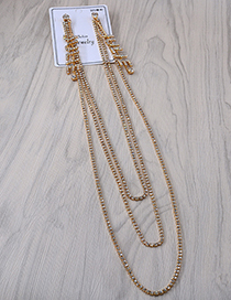 Fashion Gold Letter Full Of Tassel Necklace Earrings One