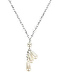 Fashion White K Pearl Drop Necklace