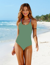 Fashion Armygreen Color Rope One-piece Swimsuit