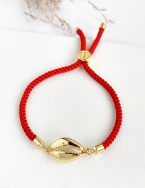 Fashion Red Copper Rope Shell Bracelet