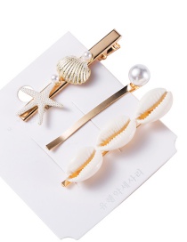 Fashion Gold Shell Hair Clip 3 Piece Set