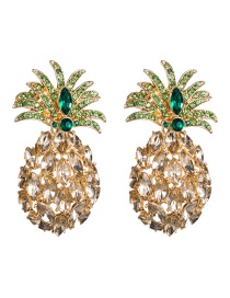 Fashion Gold Diamond-encrusted Fruit Earrings