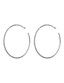 Fashion Silver 10 Large Circle With Diamond Earrings