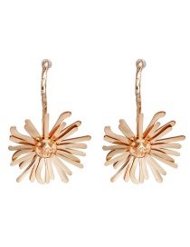 Fashion Gold Alloy Big Chrysanthemum Earring