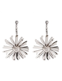 Fashion Silver Alloy Big Chrysanthemum Earring