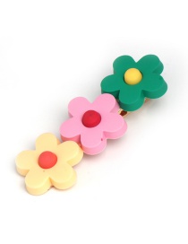 Fashion Yellow Pink Green Small Flower Hair Clip