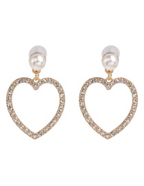 Fashion White Love Diamond Earrings