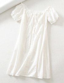 Fashion White One-shoulder Lace-up Dress