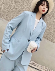 Fashion Blue One Button Suit