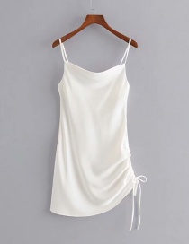 Fashion White Drawstring Harness Dress