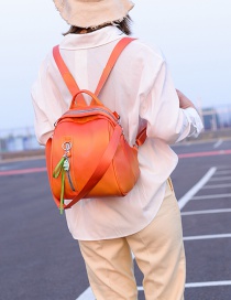 Fashion Orange Soft Leather Backpack