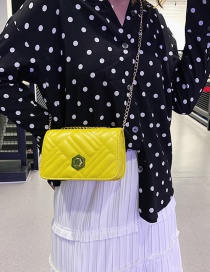 Fashion Yellow Embroidery Chain Chain Messenger Bag