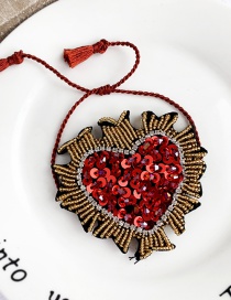 Fashion Red Sequins: Beads: Felt Cloth: Love Bracelet