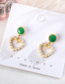 Fashion Green Love Millet Beads Earrings
