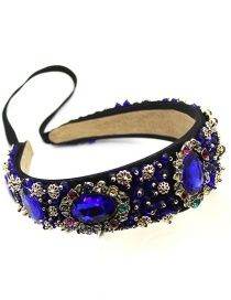Fashion Blue Pearl-studded Headband