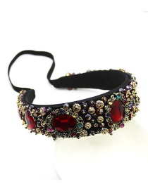 Fashion Round Diamond Red Gemstone Headband