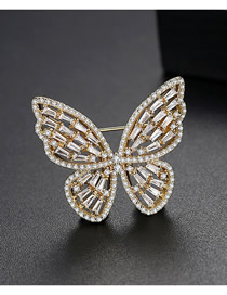 Fashion 18k Butterfly Pierced Brooch