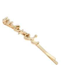 Fashion Gold English Letter Hairpin