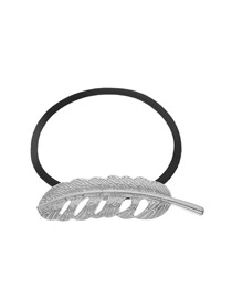 Fashion Silver Leaf Alloy Geometric Pearl Hair Rope