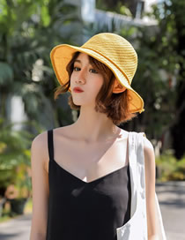 Fashion Yellow Folding Straw Hat