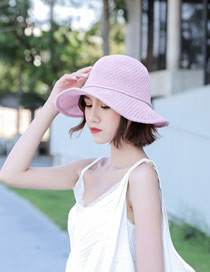 Fashion Pink Folding Straw Hat