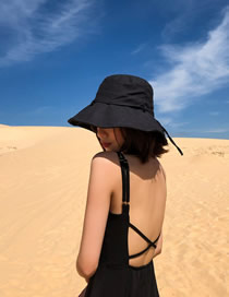 Fashion Black Bow Sun Hat