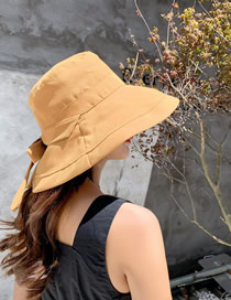 Fashion Yellow Bow Big Fisherman Hat