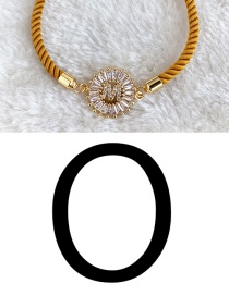 fashion yellow Copper Inlaid Zircon Rope Letter O Bracelet