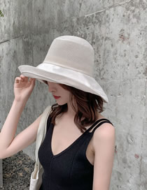 Fashion Creamy-white Foldable Big Hat Sun Hat