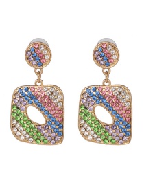 Fashion Light Color Diamond C-shaped Earrings