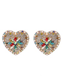 Fashion Color Love Diamond Stud Earrings