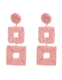 Fashion Light Pink Beizhu Geometric Earrings