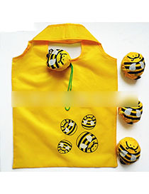 Fashion Bee Polyester Cartoon Folding Green Shopping Bag