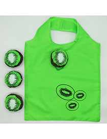 Fashion Kiwi Polyester Folded Fruit Green Bag Shopping Bag