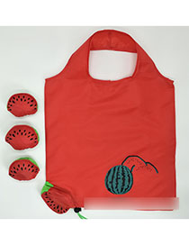 Fashion Watermelon Polyester Folded Fruit Green Bag Shopping Bag