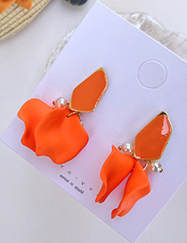 Fashion Orange Stitching Petals Earrings