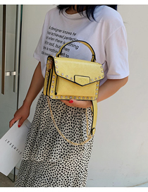 Fashion Yellow Diamond Studded Chain Shoulder Bag