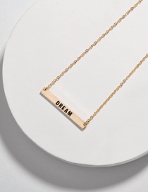 Fashion Dream Alloy Letter Smudged Rectangular Necklace