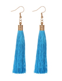 Fashion Blue Alloy Tassel Earrings