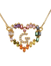 Fashion Golden G Copper Inlaid Zircon Love Letter Necklace