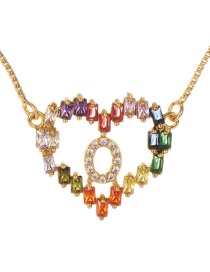 Fashion Golden O Copper Inlaid Zircon Love Letter Necklace