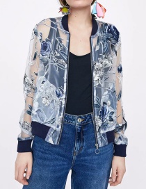 Fashion Blue Squandering Organza Smash-proof Jacket