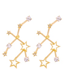 Fashion Gold Alloy Studded Five-pointed Star Geometric Earrings