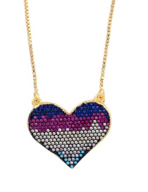 Fashion Purple Love Colored Zircon Love Necklace