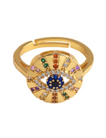 Fashion Gold Devil's Eye With Zircon Ring