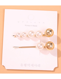 Fashion Golden Pearl Two-piece Alloy Imitation Pearl Hairpin Set