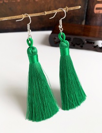 Fashion Green Alloy Tassel Earrings