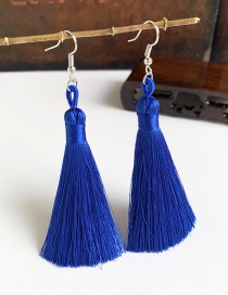Fashion Royal Blue Alloy Tassel Earrings